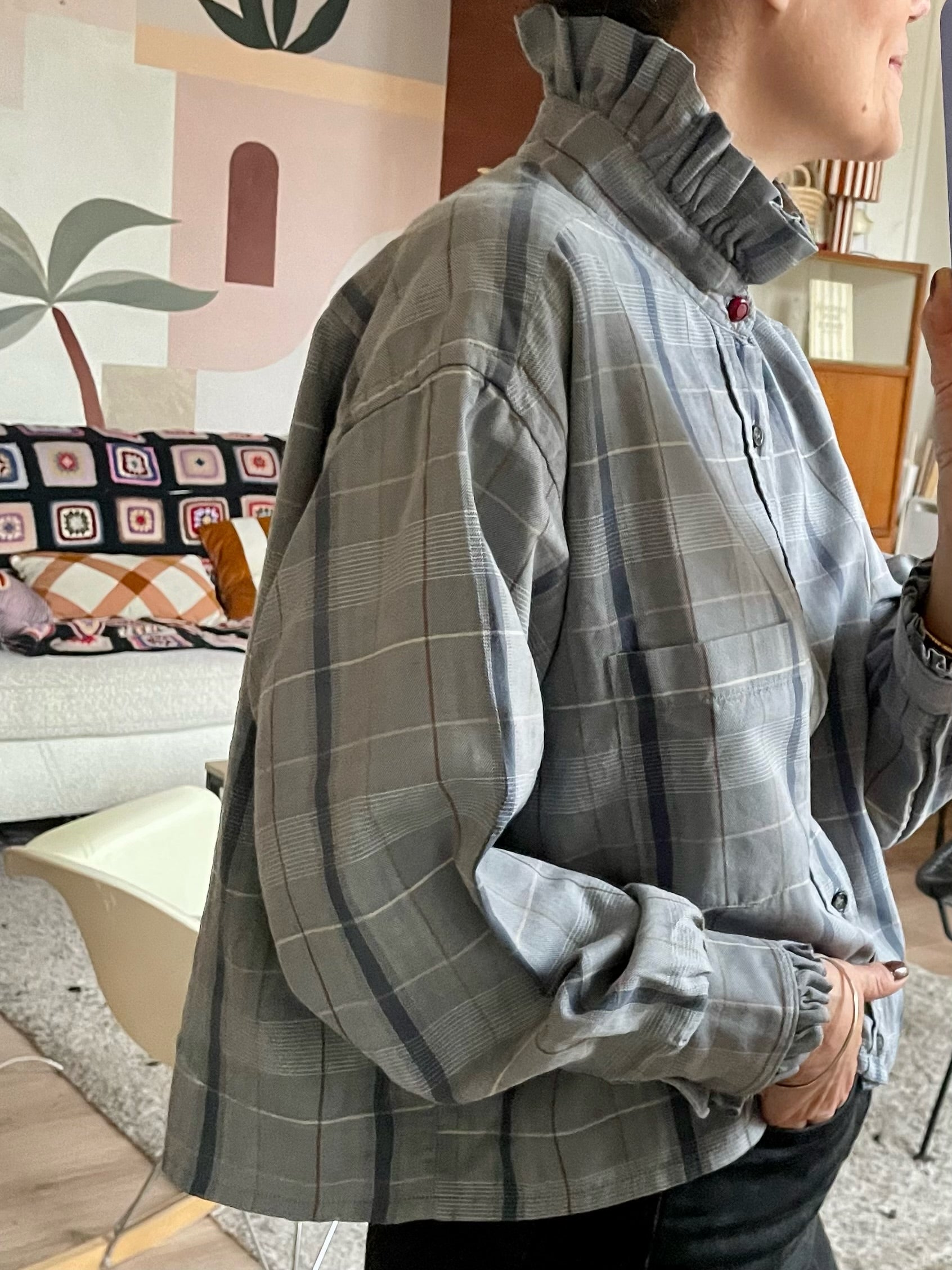 LA PASSIONNÉE grise carreaux