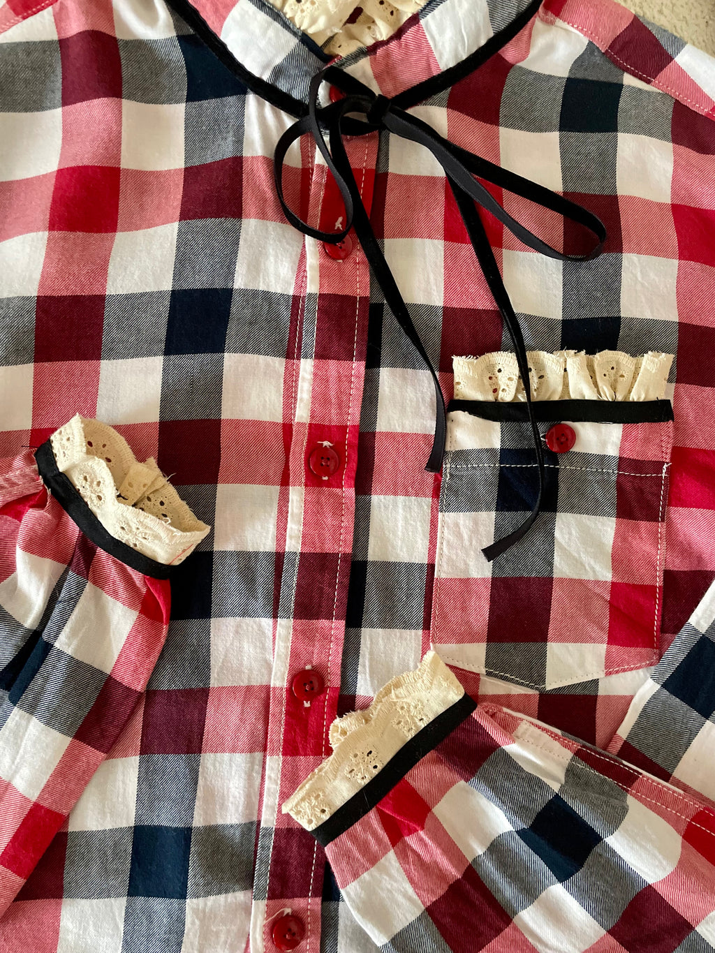 LA PASSIONNÉE Vichy rouge marine