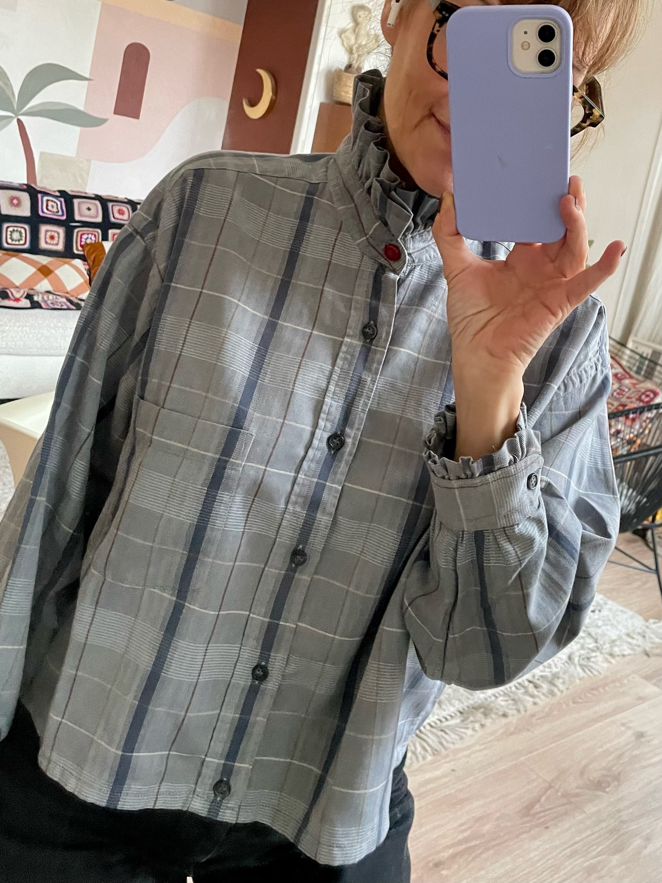 LA PASSIONNÉE grise carreaux