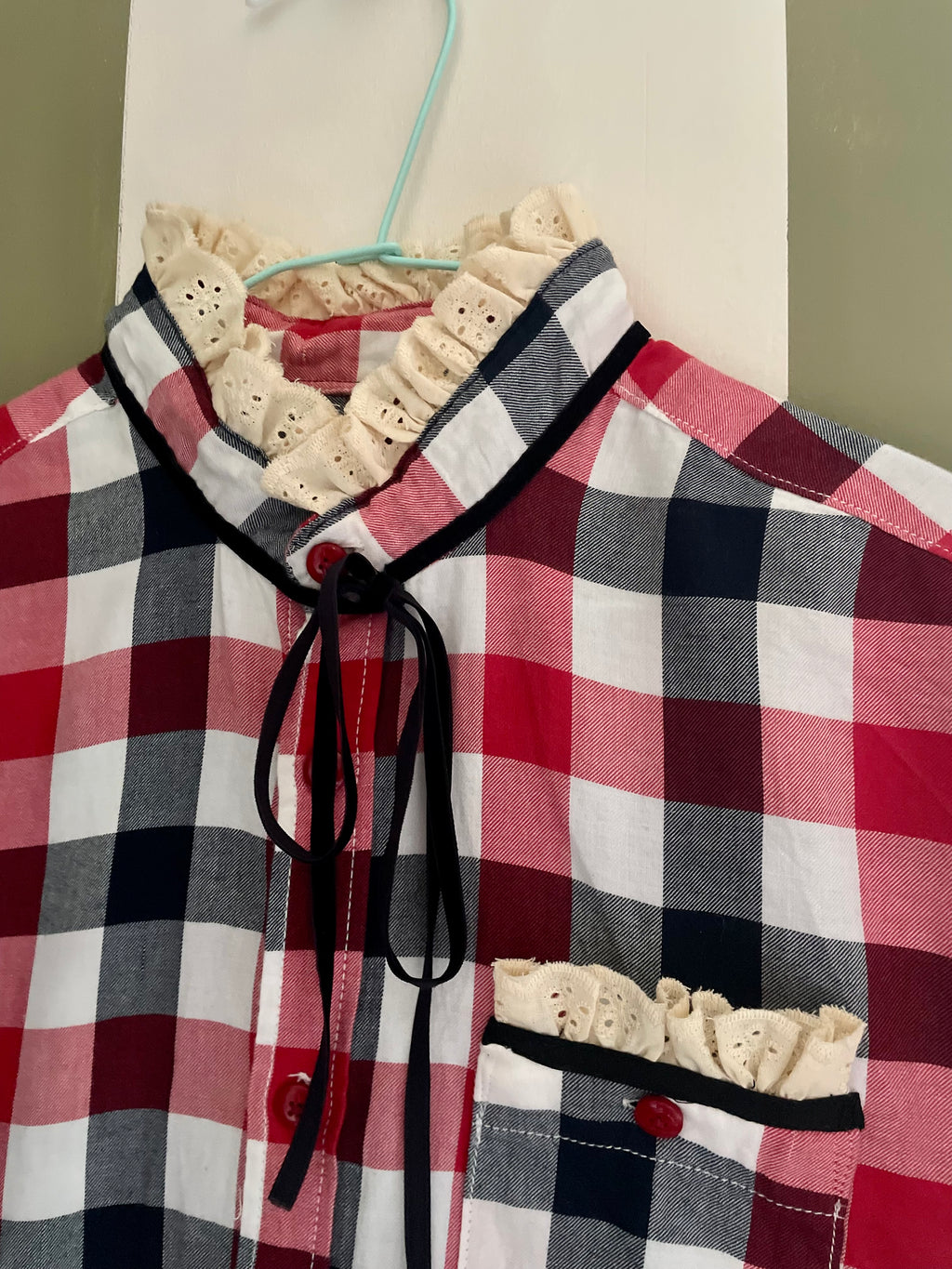 LA PASSIONNÉE Vichy rouge marine