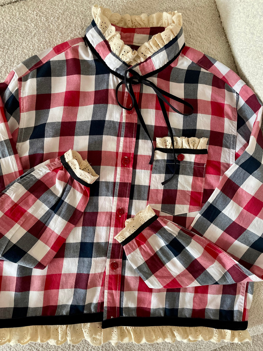 LA PASSIONNÉE Vichy rouge marine